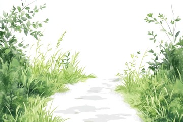 Wall Mural - A serene and idyllic scene featuring a winding path through lush green grass