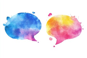 Aufkleber - Two colorful speech bubbles on a white background, perfect for illustrations and designs