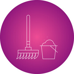 Wall Mural - Floor Mop icon single vector illustration