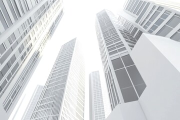Poster - Group of tall buildings in a cityscape
