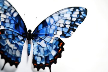Poster - Close-up shot of a butterfly on a white surface