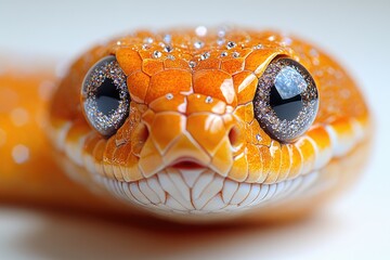 Aufkleber - A close-up view of a snake's head with open eyes