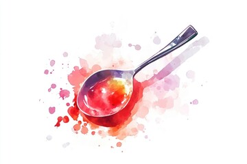 Aufkleber - A spoon filled with a clear liquid