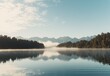 © Abdul - Serene Misty Lake Morning: Mountain Reflection Landscape