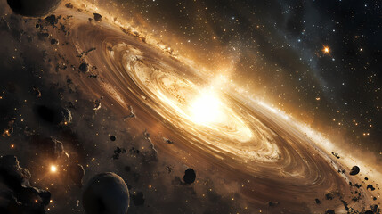 astronomical illustration. starfall. illustration
