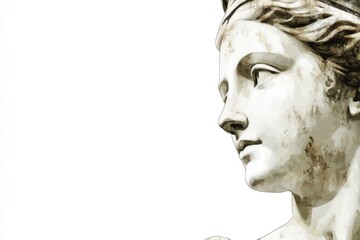 Aufkleber - A close-up shot of a statue depicting a woman's face, ideal for editorial use or as a decorative element in a room