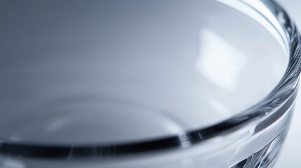 Poster - A close-up of a clear glass bowl on a wooden table