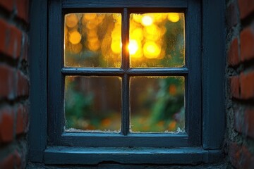 Aufkleber - A beautiful sunset scene viewed from inside a room or house