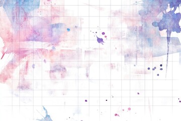 Wall Mural - Abstract watercolor painting featuring pink and blue splatters