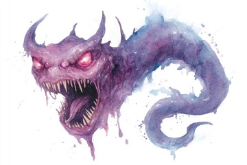 Poster - A depiction of a demonic figure with its mouth agape, potentially conveying a sense of shock or alarm
