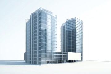 Poster - Two tall buildings standing side by side in a cityscape