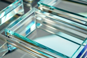 Aufkleber - A close-up shot of a glass table with a mirror