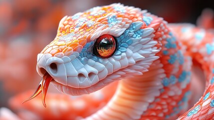 Aufkleber - Close-up image of a snake's head with a red eye