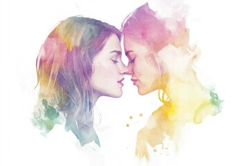 Poster - A compact description of two women standing side by side, suitable for various occasions