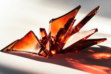 Poster - A detailed view of a intricate glass sculpture on a table, suitable for use in decorative or artistic contexts