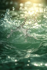 Wall Mural - A close-up view of a splash of water hitting the surface of a body of water