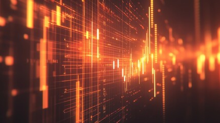 Fototapete - Financial Futures Data Visualization with Upward Trend Bars