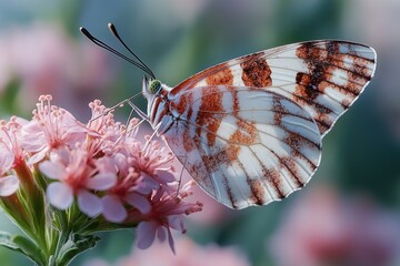 Aufkleber - Close-up shot of a butterfly sitting on a colorful flower