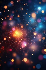 Poster - A blurry image of the stars shining brightly in the dark night sky, ideal for use as a background or wallpaper
