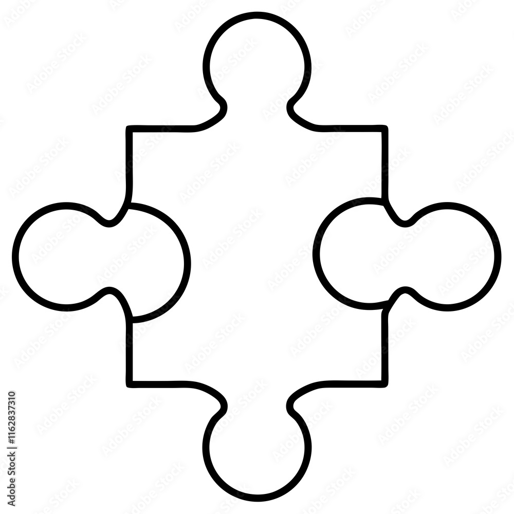 Seamless Puzzle Line Art A Vector Design Study