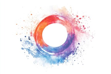 Poster - a simple watercolor design featuring a single circle on a white background, perfect for minimalist d