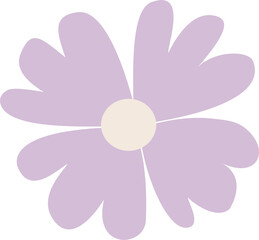 cute kawaii baby purple flower loose hand drawn organic isolated vector spring valentine elements