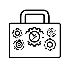 Poster - Briefcase with multiple gears depicting process optimization