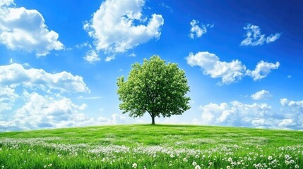 Poster - field and blue sky