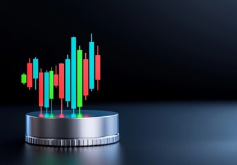 Poster - A graphic representation of a stock market or forex trading chart, perfect for financial investment or economic trend business concepts, including all design artwork. Abstract finance background.