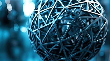 Poster - Abstract Geometric Sphere Metal Structure Design