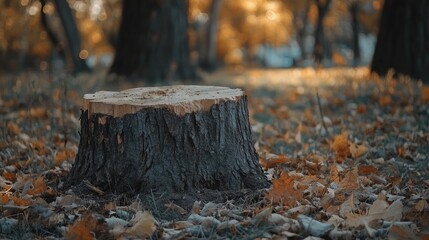 Wall Mural - stump in the woods