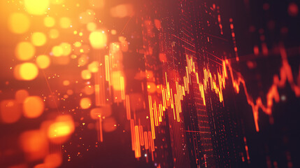 Poster - A vibrant, abstract visualization of sound waves and light particles, blending warm colors to create a dynamic energy effect.