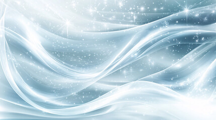 Poster - A soft, ethereal background featuring flowing waves of light with sparkling accents, creating a dreamy, tranquil atmosphere.