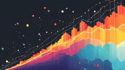 Poster - Abstract Colorful Data Visualization Graph Showing Growth