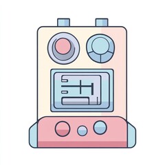 Poster - Pastel Colored Device with Display and Controls