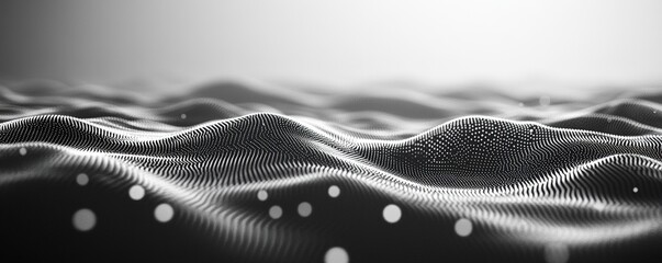 Poster - Digital wave patterns abstract environment graphic imagery black and white aesthetic viewpoint modern concept
