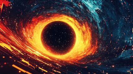 Wall Mural - exploring cosmic phenomena black hole dynamics outer space digital art abstract environment universe