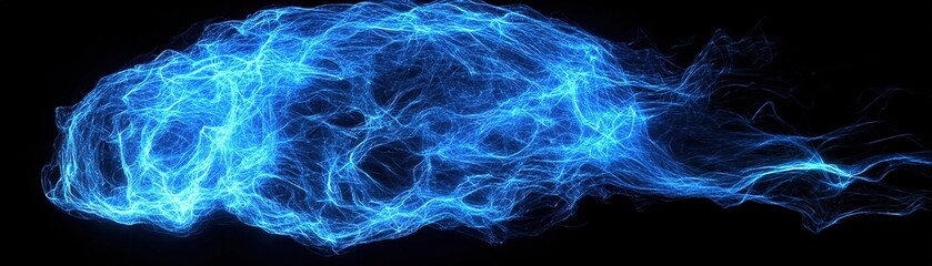 Poster - Dynamic electric blue light patterns abstract environment visual art digital artwork creative concept