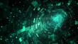 © Matthew - Abstract digital tunnel with green hues and pixelated patterns creating a sense of depth.