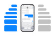 © Sadjad Studio - Smart Phone chatting sms template bubbles. Smartphone chatting bubbles. Dialogue bubbles. Chat icon message symbol, transparent background