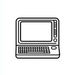 Poster - Retro Computer Icon Line Art Design