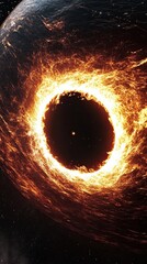 Poster - Black Holes Emerging Through the Earth's Core, Igniting the Night Sky With Cosmic Energy