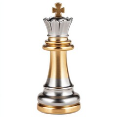 Poster - The golden chess king leads the silver chess pieces on the chessboard, business, success, competition,Teamwork and leadership concept.