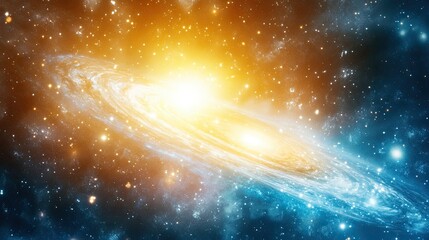 Poster - Expansive Cosmic View Showcasing the Vibrant Interplay of Galaxies Connected by Black Holes