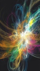 Poster - Vibrant Cosmic Void With Swirling Colors Illuminating the Darkness of Space
