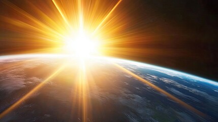 Poster - Discovering the True Darkness of Space Amidst the Brilliant Sunrise Over Earth