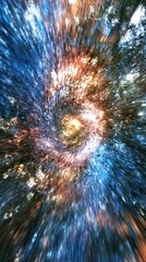 Poster - Exploring the Wonders of Hyperspace Travel Beyond the Speed of Light in a Vibrant Cosmic Swirl