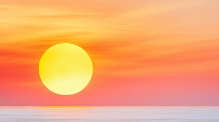 Aufkleber - Dual Suns Illuminate the Horizon With Vibrant Colors at Dusk Over a Tranquil Sea