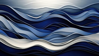 Wall Mural - Abstract blue ocean wave texture creates a serene backdrop. 
