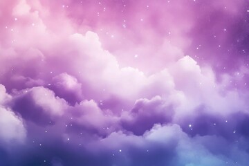 Wall Mural - Night sky infused with fluffy clouds perfect for marketing.